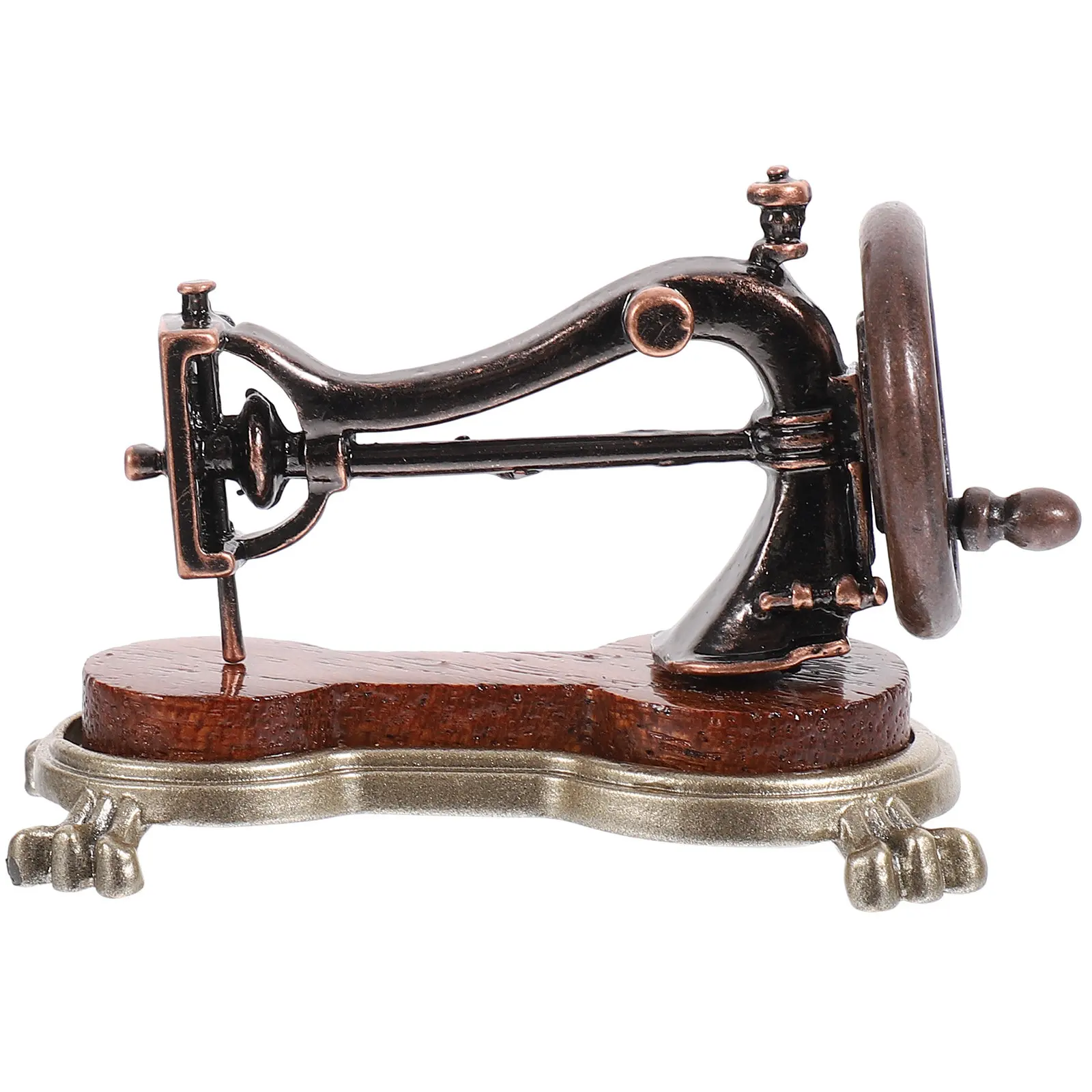 

Миниатюрная швейная машинка в ретро-стиле, компактный аксессуар для кукольного домика, декор для микроландшафта, винтажная мебель для дома, украшение для дома