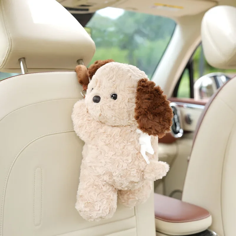 1pc Universal Car Tissue Hanger Doll Cute Creative Hanging Tissue Holder Plush Vehicle Tissue Case Paper Box