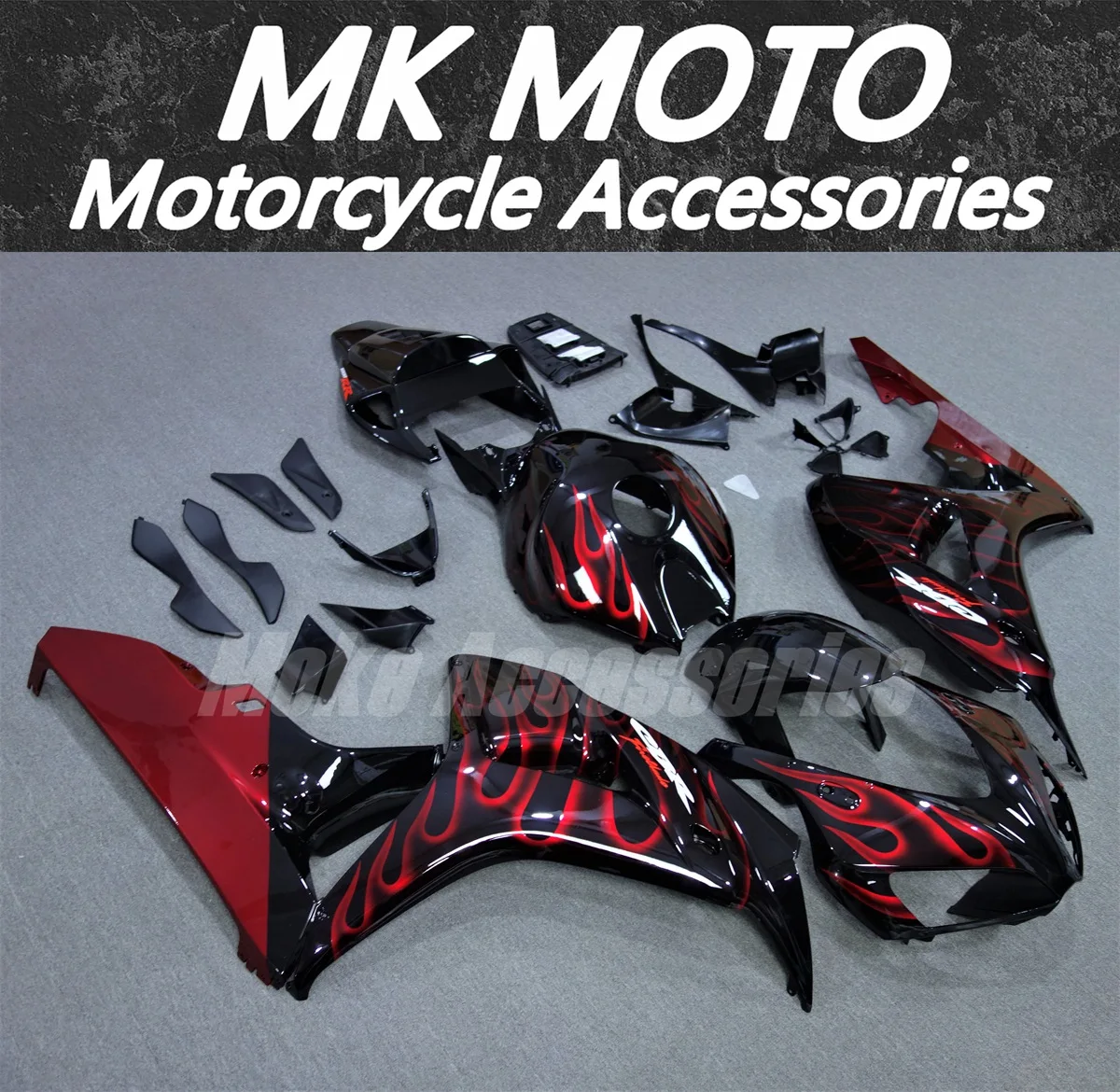 Motorcycle Fairings Kit Fit For Cbr1000rr 2006-2007 Bodywork Set 06-07 High Quality ABS Injection New Black Red Flame