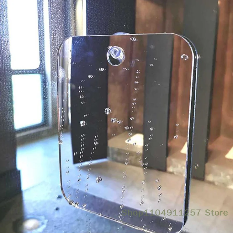 Cermin Anti Kabut Akrilik Cermin Cukur Kamar Mandi Cermin Tanpa Kabut Aksesori Perjalanan Kamar Mandi untuk Wanita Alat Cukur Pria Rias Kamar Mandi