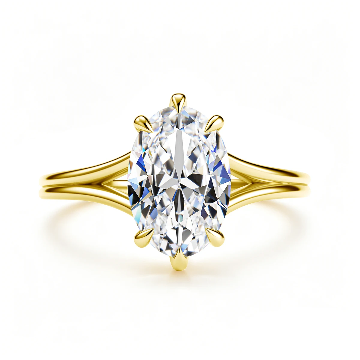 Szjinao 14K Gold Filled 4.5CT Oval Moissanite Ring 1/20 14K GF 925 Durable Solitaire Diamond Ring for Women Engagement Jewelry