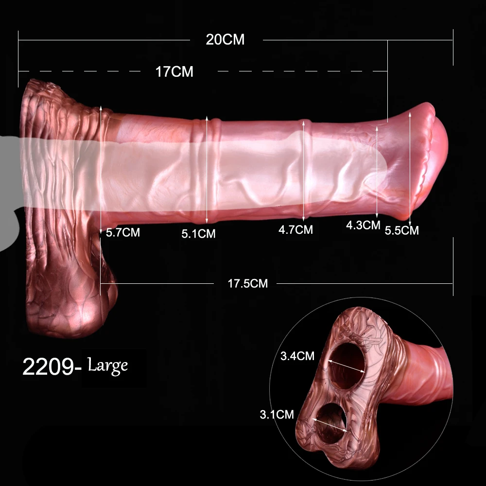 GEEBA Silicone Animal Horse Penis Sleeve Male Hollow Wearable Extender Enlargement Product Delay Ejaculation Sex Toy For Adults