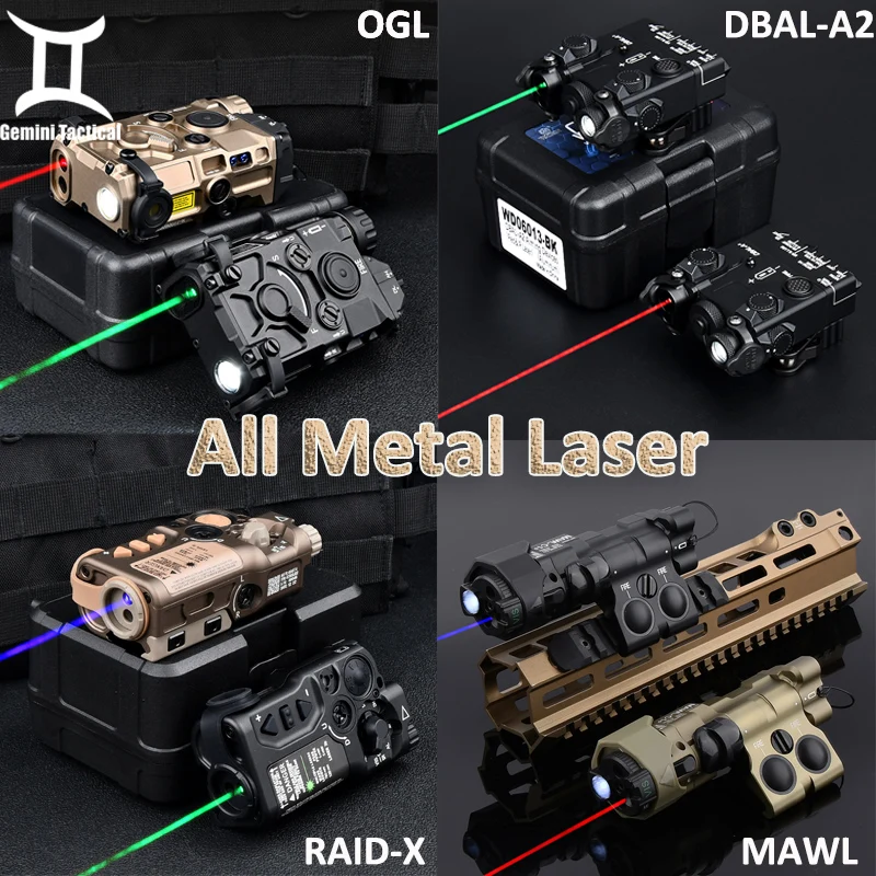 Tactical All Metal NGAL OGL RAID-X DBAL Lasers Airsoft Red Green Blue Dot IR Indicator Fit 20MM Rail Wadsn Hunting Weapon Light