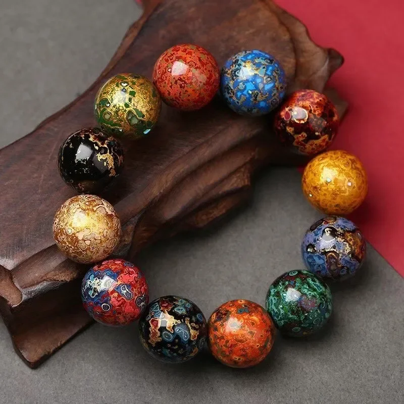 High Quality Men and Women Duobao Thread Rhinoceros Skin Non-Heritage Large Paint Beads Bracelet Buddha Bea