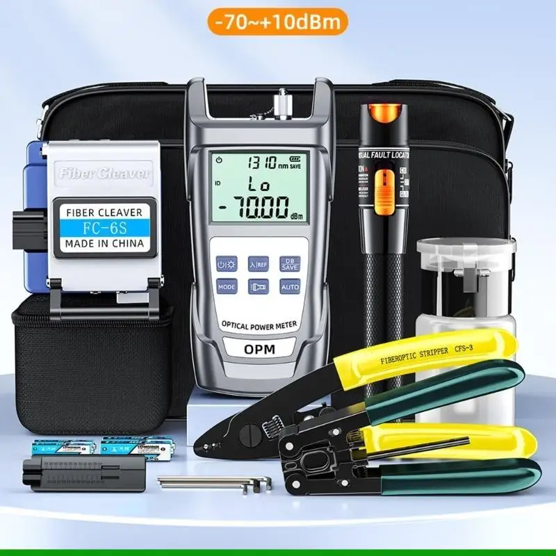 U55C Professional Fiber Optics Tools Including Cold Connection Cleaver Power Meter Stripper Tester