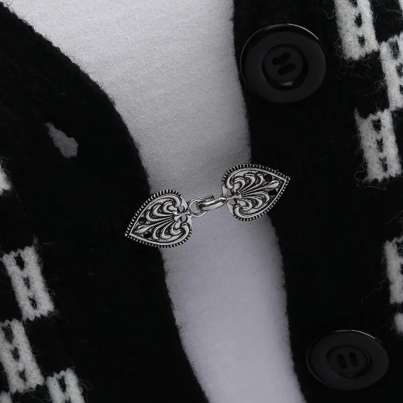 1 زوج خمر سترة كليب مع وشاح حريري سترة زر قميص طوق كليب مكافحة زلة شعاع كليب ضيق بروش الديكور