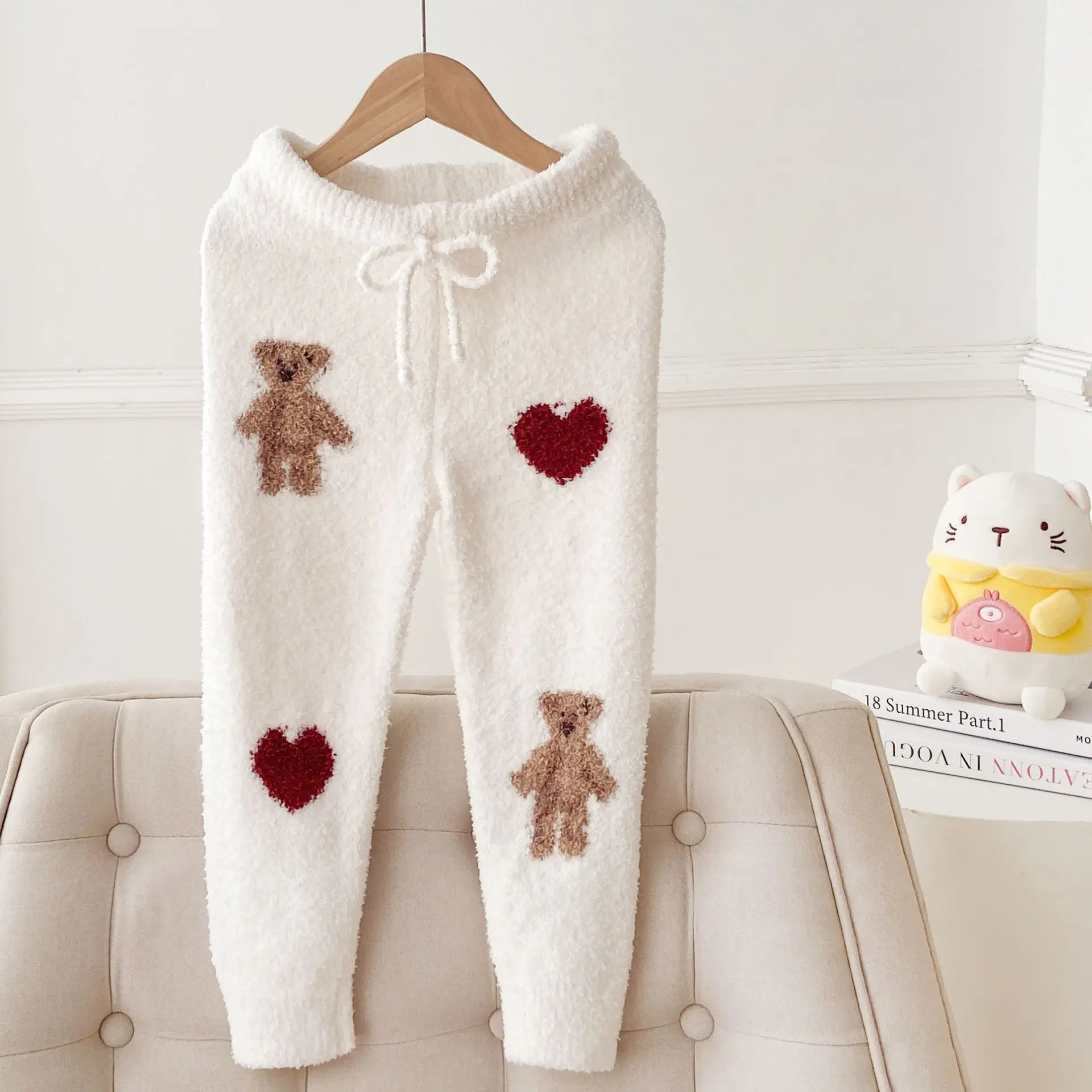 Autumn Winter Family Matching Cute Soft Warm Set Mother Daughter Son Pajama Set Christmas Children Set Top + Pants 2PCS/SET