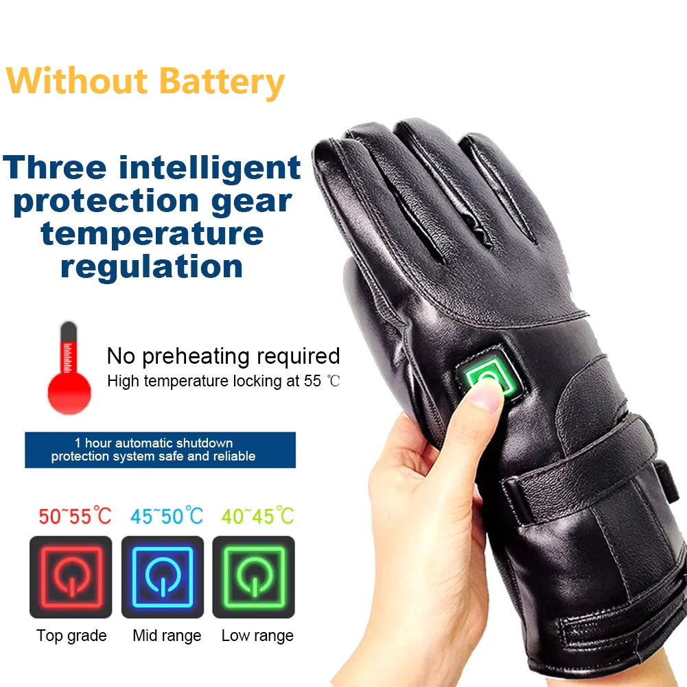 

Winter Gloves Thermal Touchscreen Rechargeable 3 Temperature Levels Waterproof Powered Heating Gloves Hand Warmer for Men Women