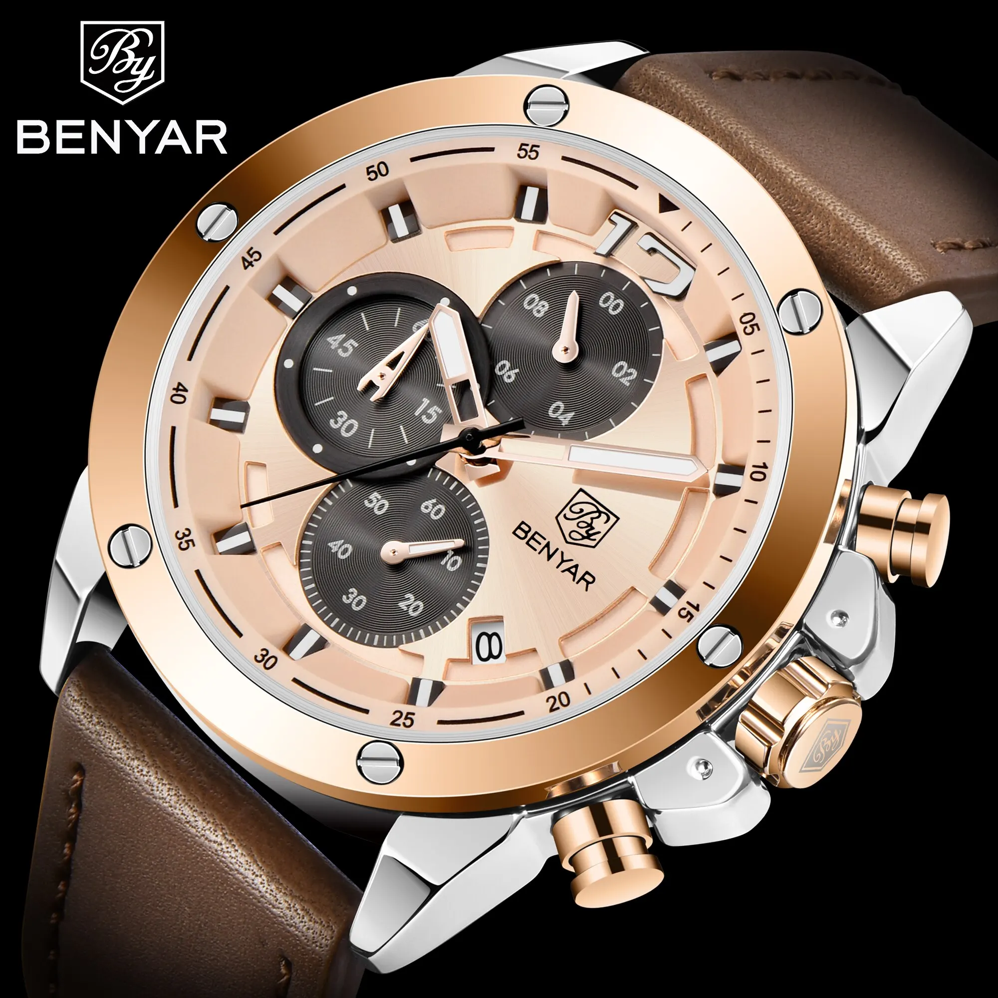 BENYAR Top Luxury Brand 2023 New Men\'s Watches Multifunction Quartz Sport Chronograph Watches Men Wrist Watch Relogio Masculino