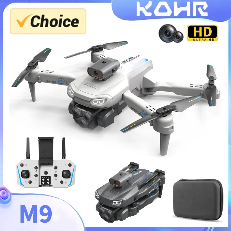 KBDFA M9 RC Drone Profesional Dual HD Camera Aerial Photography FPV Helicopters Obstacle Avoidance Foldable RC Quadcopter Toys