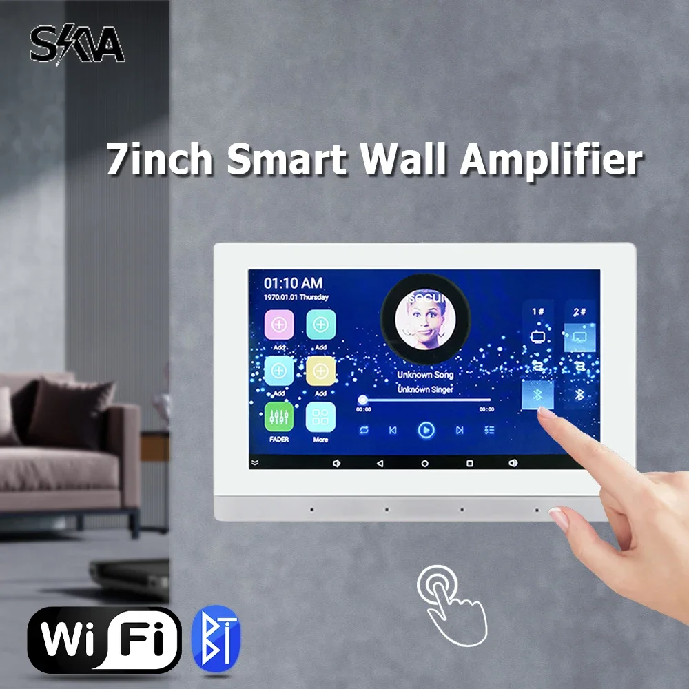 Smart Bluetooth Wall Amplifier Panel Music Amp with Dual Audio Zone Control Suitable for Residential Home Consumer Electronics