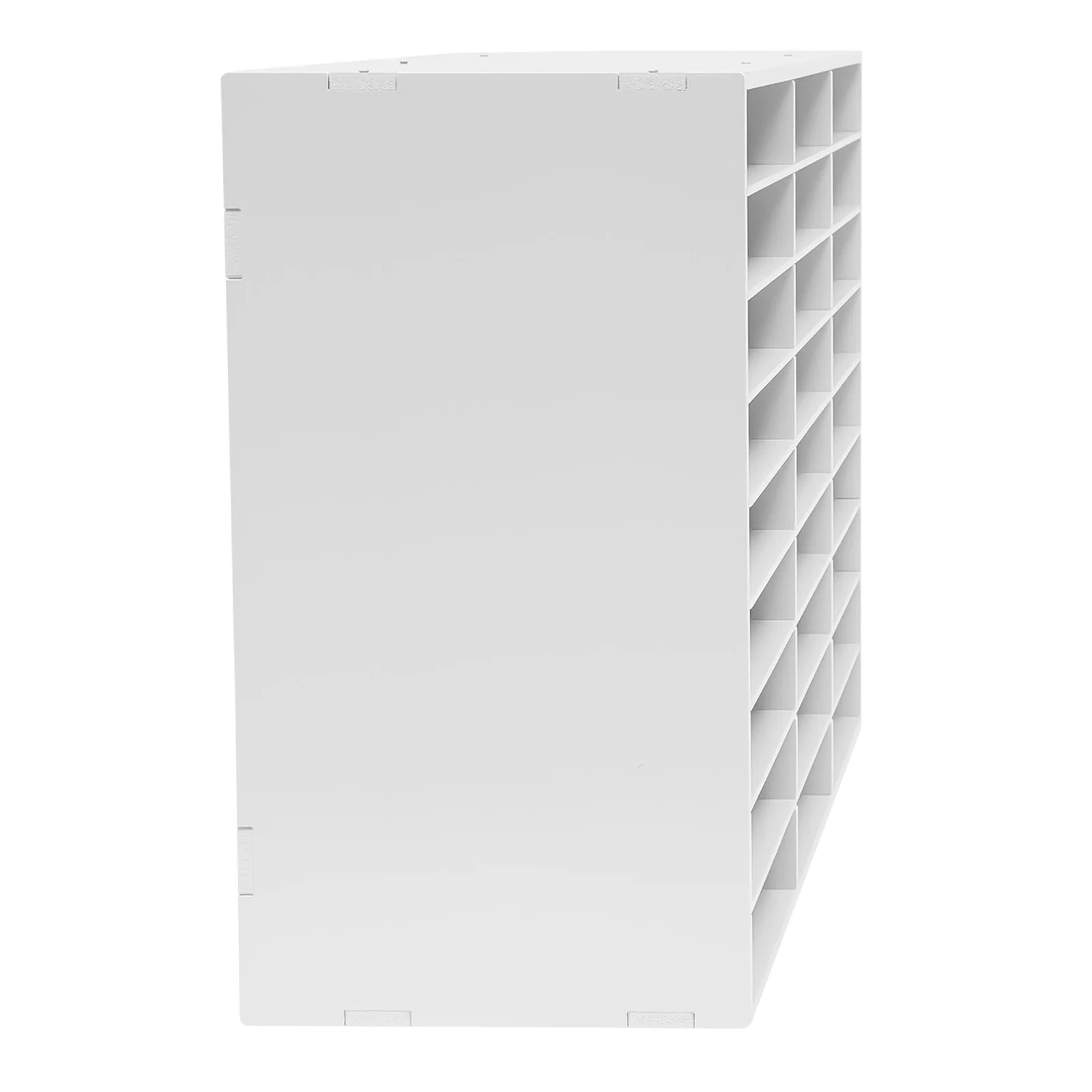 Desktop Literature Organizer, classificador de arquivo ajustável, suporte central, branco, 27 slots