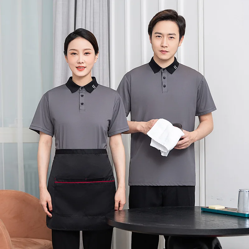 

Hotel Cleaning Work Short-Sleeved Summer Clothes Property Logistics Dishwashing Guest Room Sweeping Aunt Sanitation P &