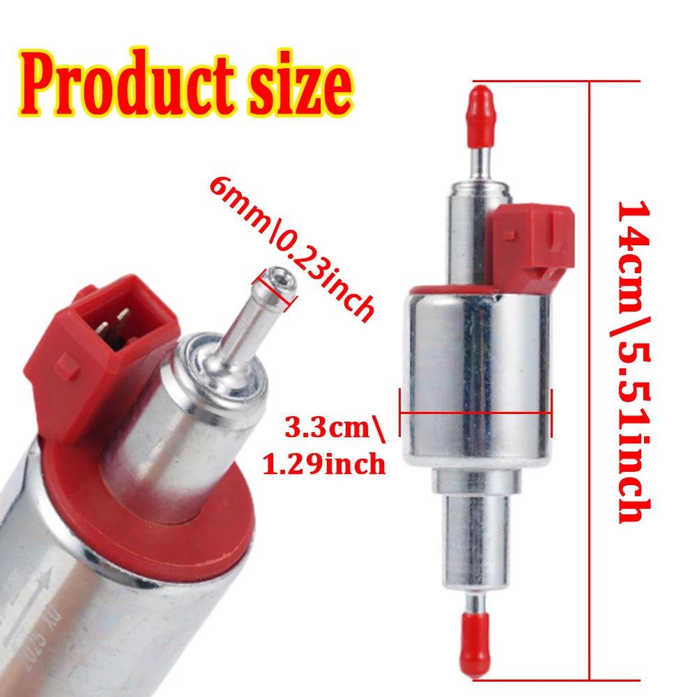 Pompa Bahan Bakar Diesel Universal 12V 22ml untuk Pemanas Udara Webasto Eberspacher, Pompa Pengisi Bahan Bakar Pemanas Parkir, Pompa Transfer Diesel 12V
