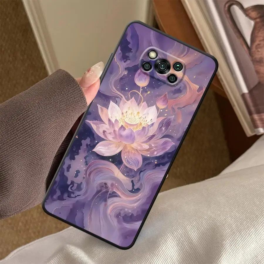 Artistic Lotus Funda Phone Cover Case for Xiaomi Poco F8 C61 X3 X4 X5 X7 Pro M5 C75 C50 F1 M3 M4 M7 F3 C71 view 2