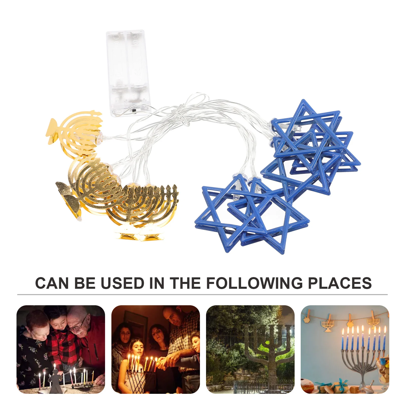 

Custom LED Name Sign Hanukkah Decorations Powered String Lights Indoor Fairy Lights Party Decoration Candlestick Holder