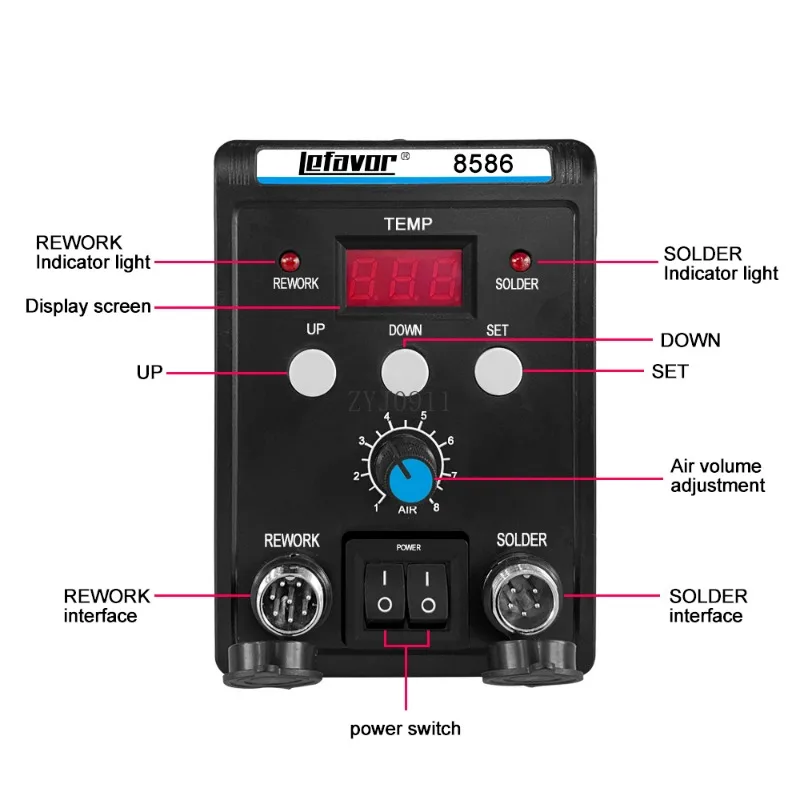 Station de soudage 2 en 1, pistolet à Air chaud, fer à souder SMD BGA, retouche, dessoudage, outils de réparation de soudage 8586 760W 220V 110V