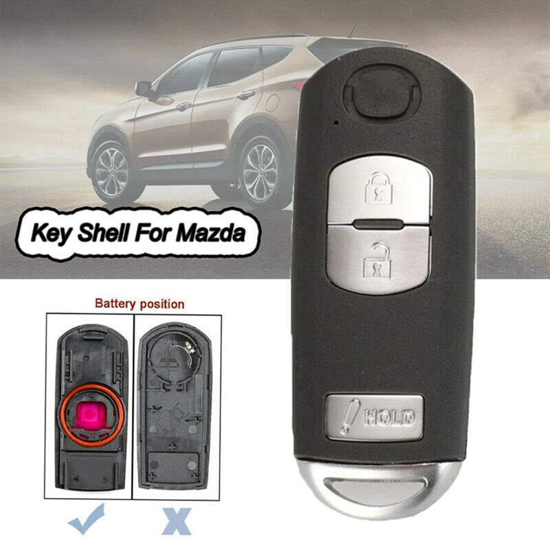 Replacement 3Button Remote Key Fob Shell Case For Mazda 3 CX-3 CX-5 9 SKE13D-01