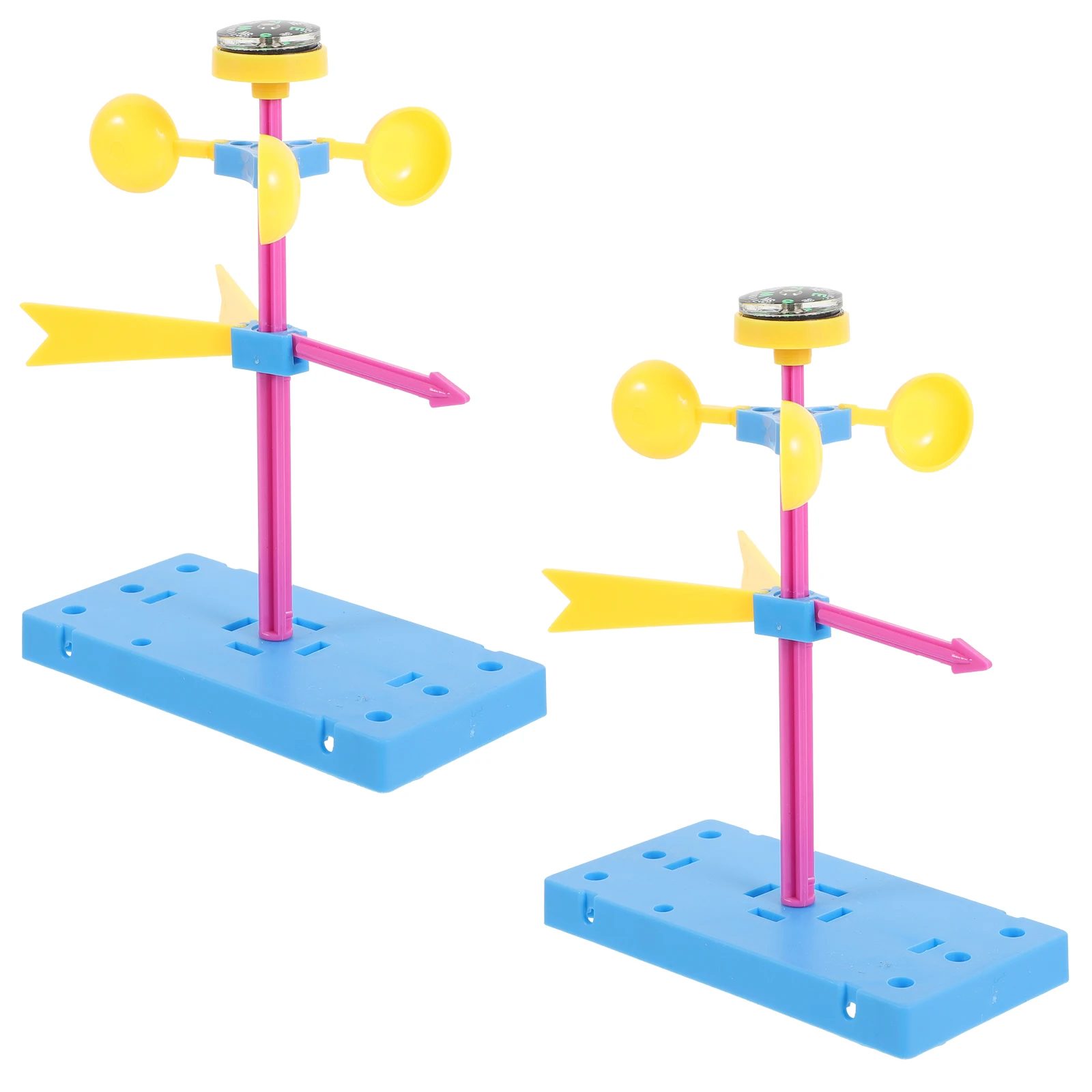 

2 Pcs Wind Vane DIY Kit Plastic Assemble Toys Educational Science Project Birthday Gift Kids Stem Toy Experimental Plaything