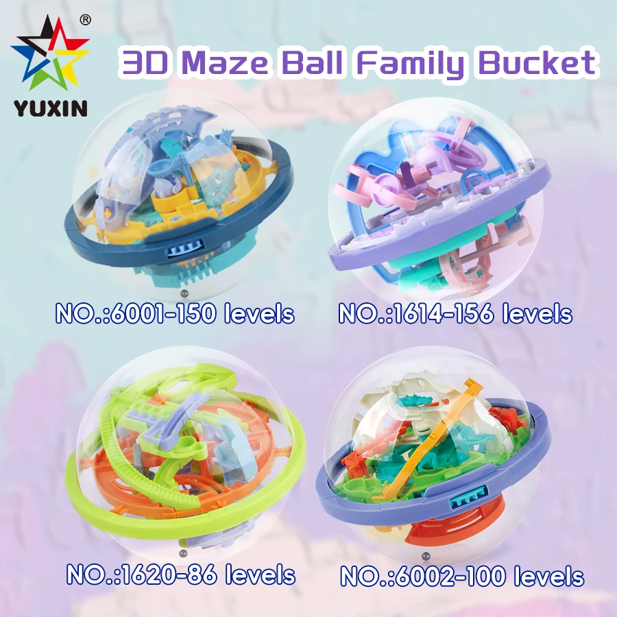 

YuXin 3D Puzzle Magic Maze Ball 150 100 86 Steps Obstacle Intellect Labyrinth Logic Smart Games Brain Balance Training Toy Gift