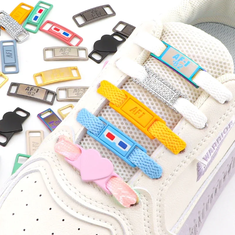 Shoelace Tags Charms Heart‑Shaped Metal Shoe Lace Lock Ornaments Decor Clips for Sneakers Canvas Shoes Accessories