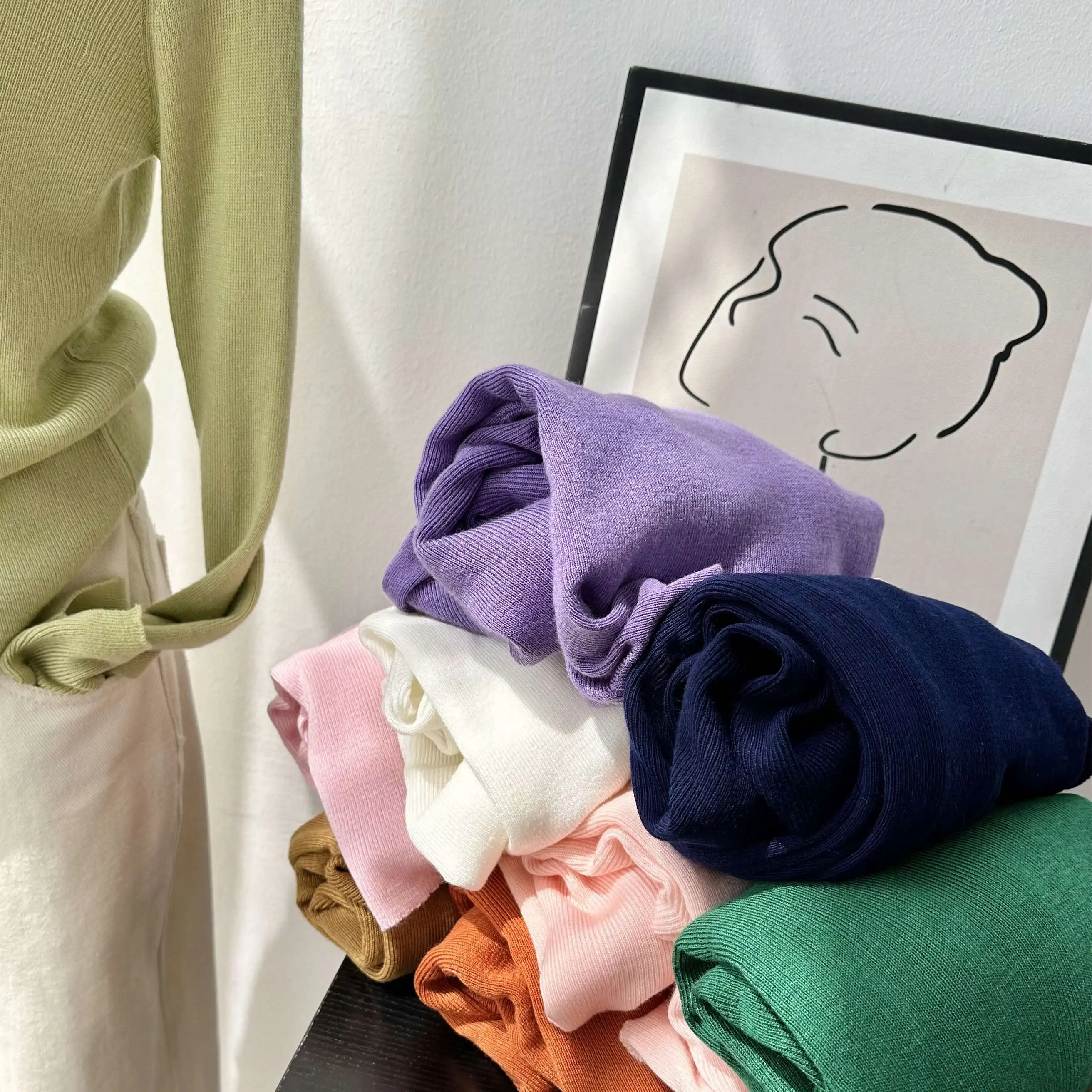 المرأة سليم صالح f عالية Ne تريكو الصوف مزيج قاعدة irt الخريف الشتاء ملابس داخلية سترة ضيقة مريحة الدفء Sle #3