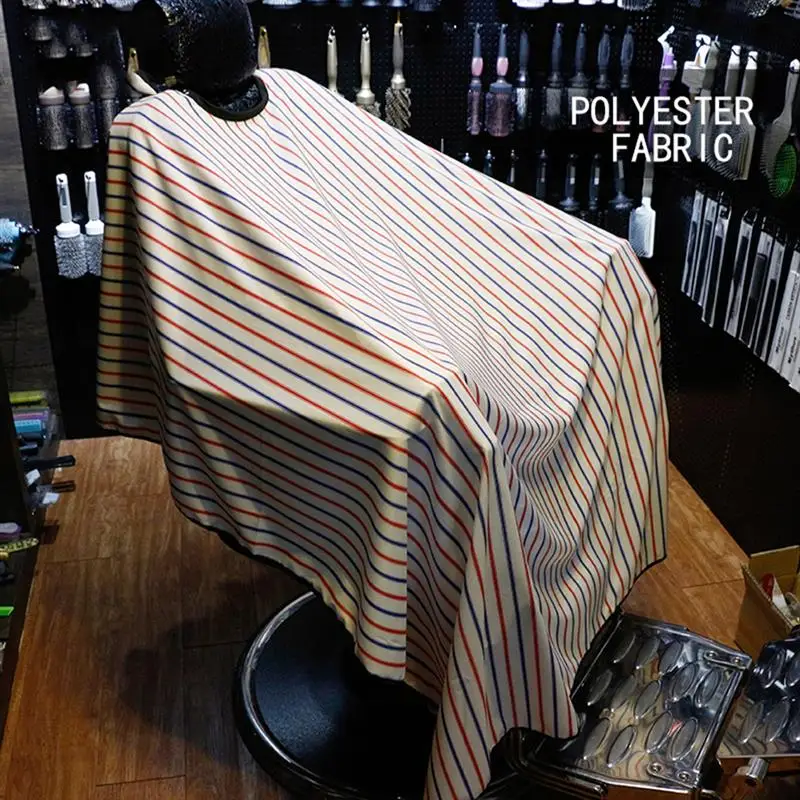 Striped Hairdressing Cape Professional Hair- Salon Barber Cloth Wrap Protect Gown Apron Waterproof Cutting Gown Styling