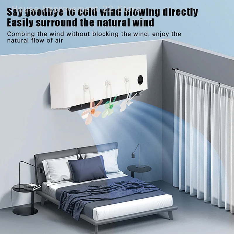 3Pcs Wall Mounted Conditioning Guide Fan Adjustable Plastic Air Conditioner Vent Cover Windmill Shaped Anti Direct Blowing