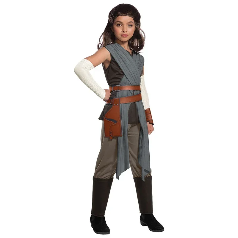 Rey Cosplay Costume para Crianças, The Rise of Skywalker Trajes, Uniforme de Halloween, Roupas de Festa