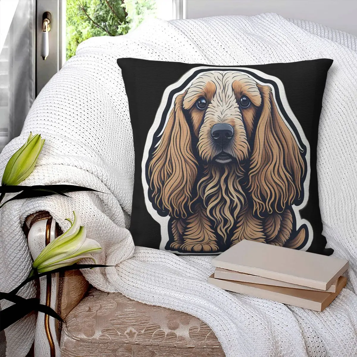 Afghan Hound (Sticker And Print Out) Square Pillowcase Pillow Cover Cushion Zip Decorative Comfort Throw Pillow For Home Car