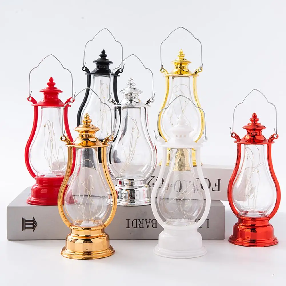 Retro LED Oil Lamp Wine Pot-shaped Copper Wire String Light Portable Night Lights Ornament For Bedroom Decoration Restaurant Caf