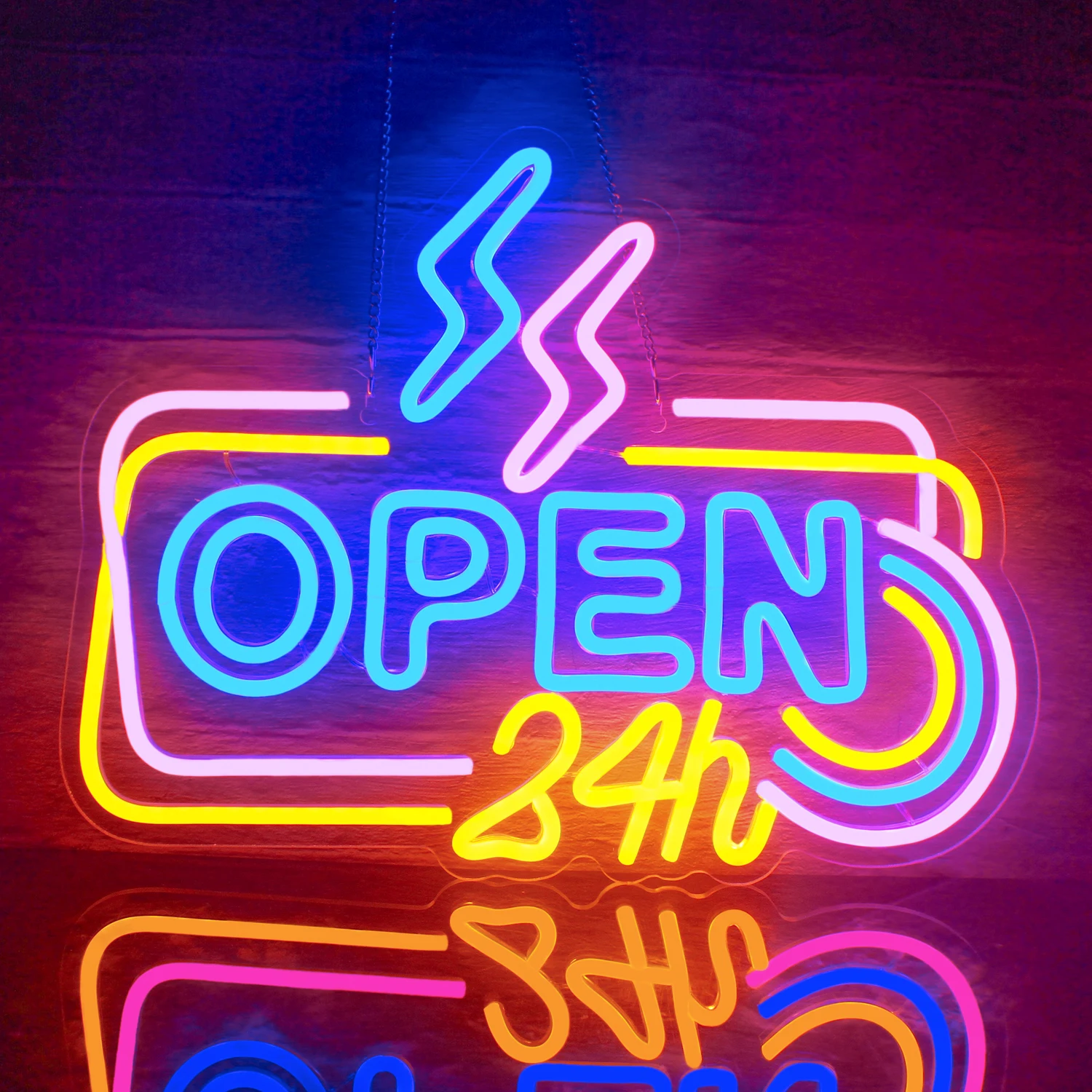 

24 Hours Open Bar Neon Sign LED Room Wall Decor with Switch USB Powered Lights For Party Bar Club Business Wall Decor Shop Sign