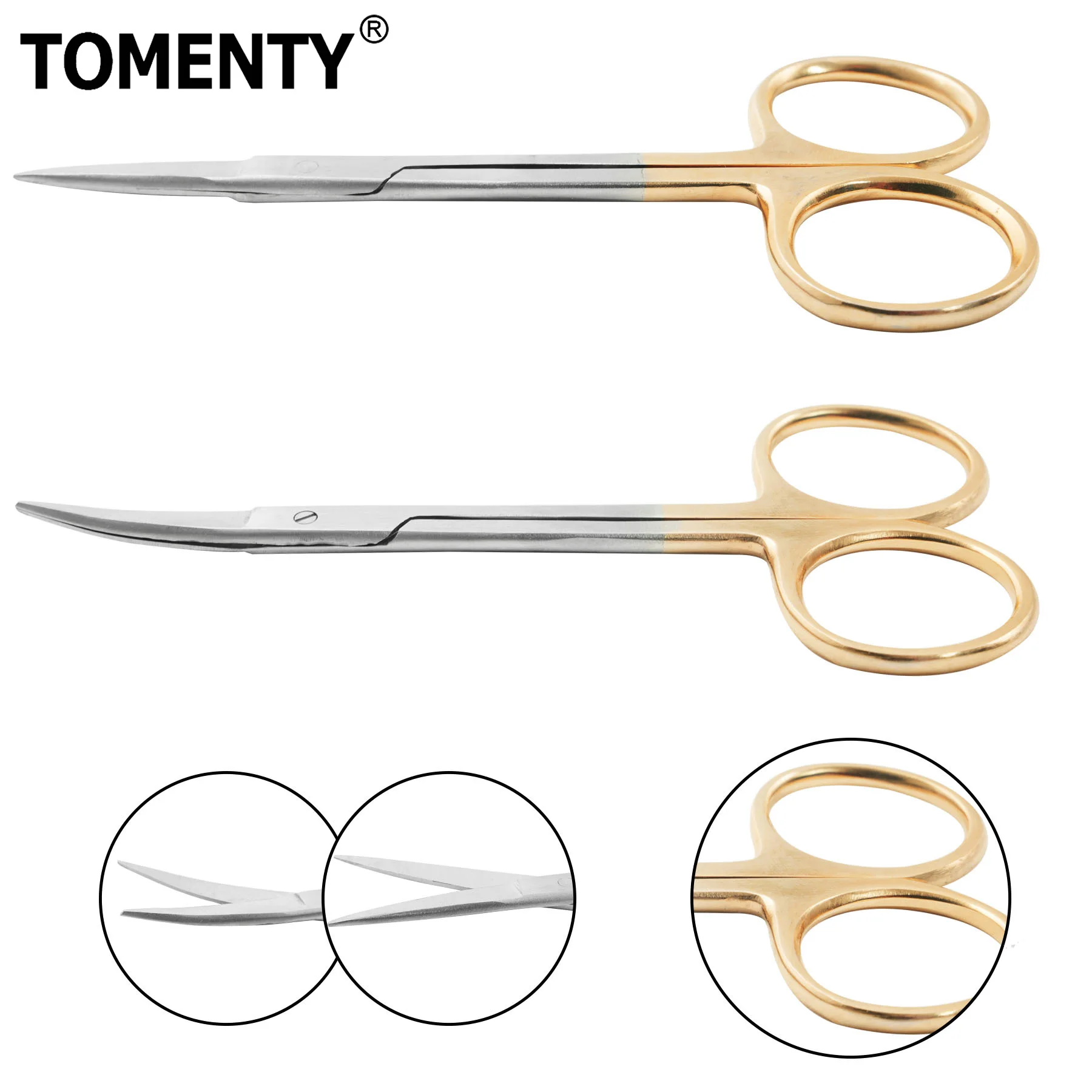 Dental Surgical Scissors Stainless Steel 11.5cm Straight and Curved Dentistry Surgical Instrument Straight/Curved Tip Forceps