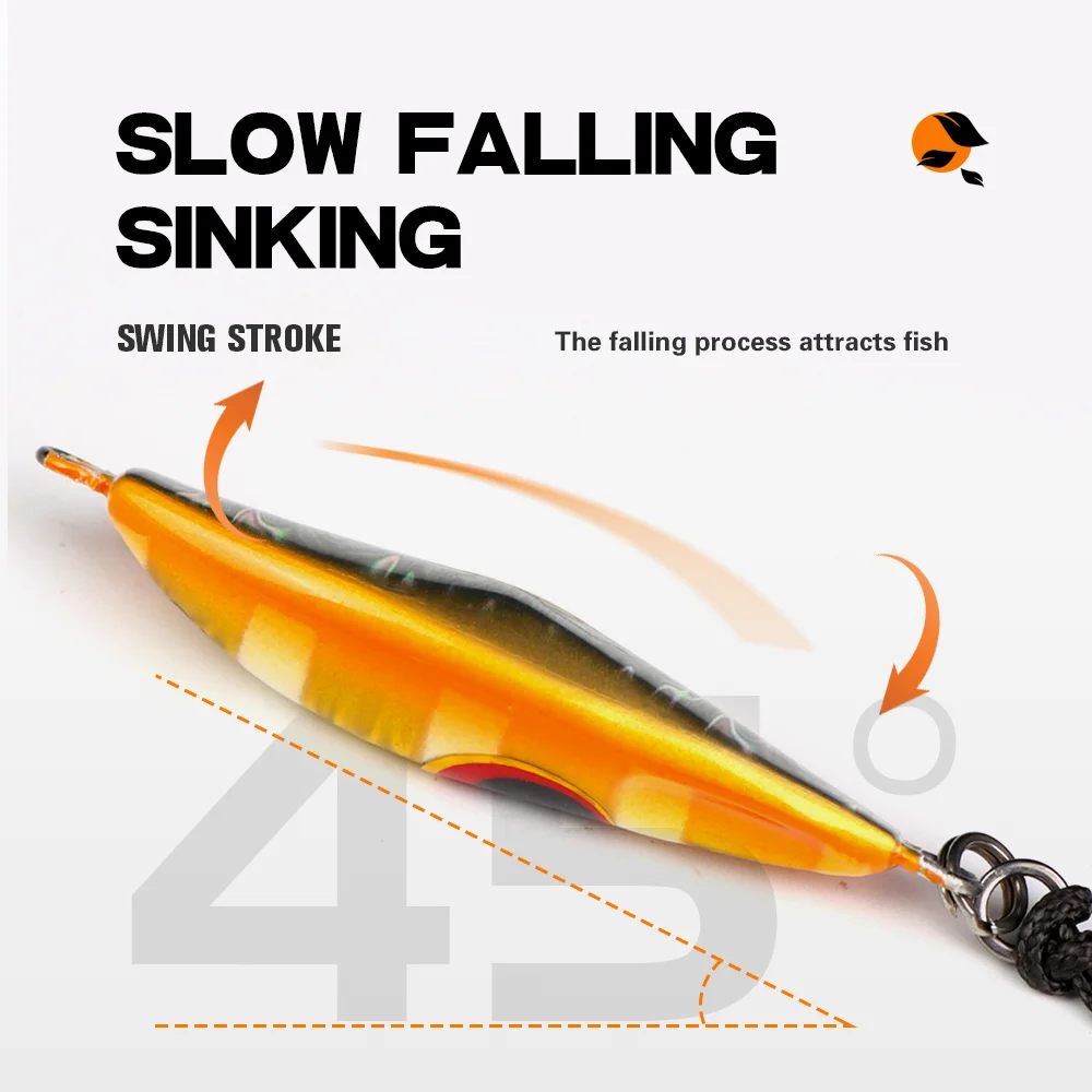 Thorforce 10 20 30 40 60 80 100 120G Aydınlık Metal Jigging Yemi Kıyı Dökümü Yavaş Düşüş Arı Pitch Jigleri Pesca Balıkçılık Yemi