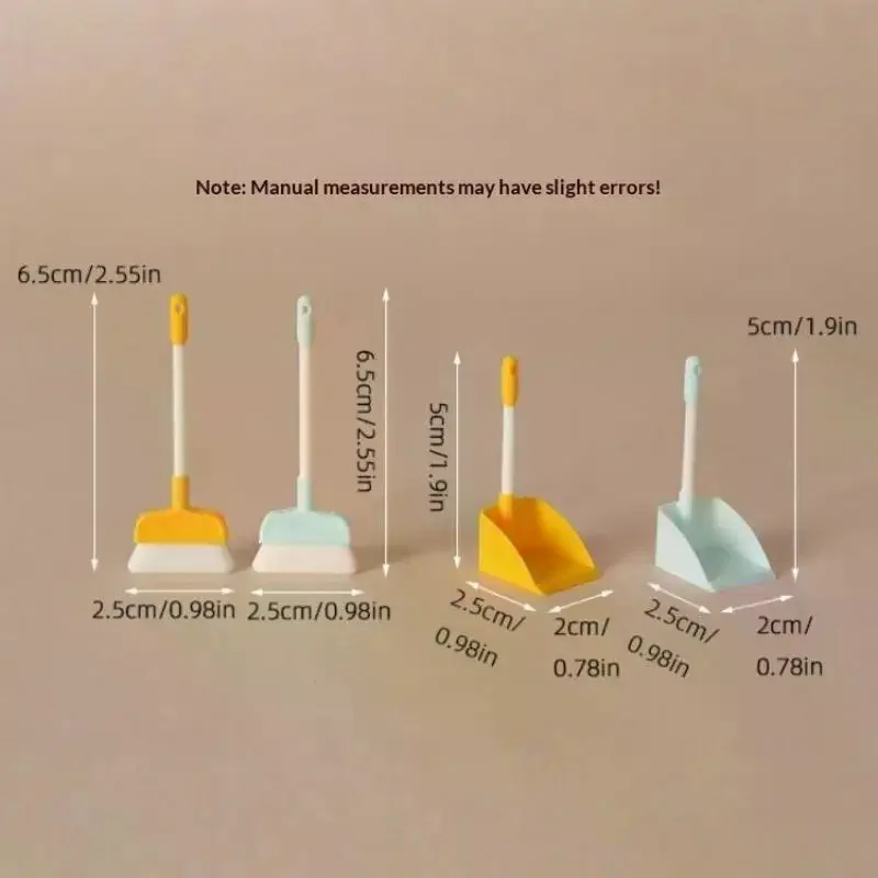 1:12 Scale Dollhouse Cleaning Set Miniature Brush Dustpan Kit for Authentic Home Look