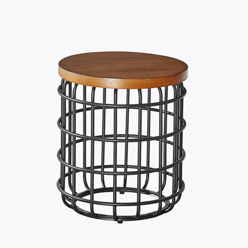 

Modern living room round coffee table, black base.