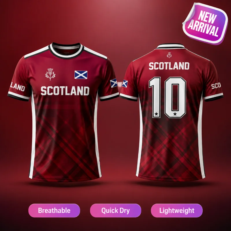 2026 Scotland Flag Print Summer Breathable Quick-Drying Sports Soccer Jersey Men's Everyday Training Apparel Family Kids Tees