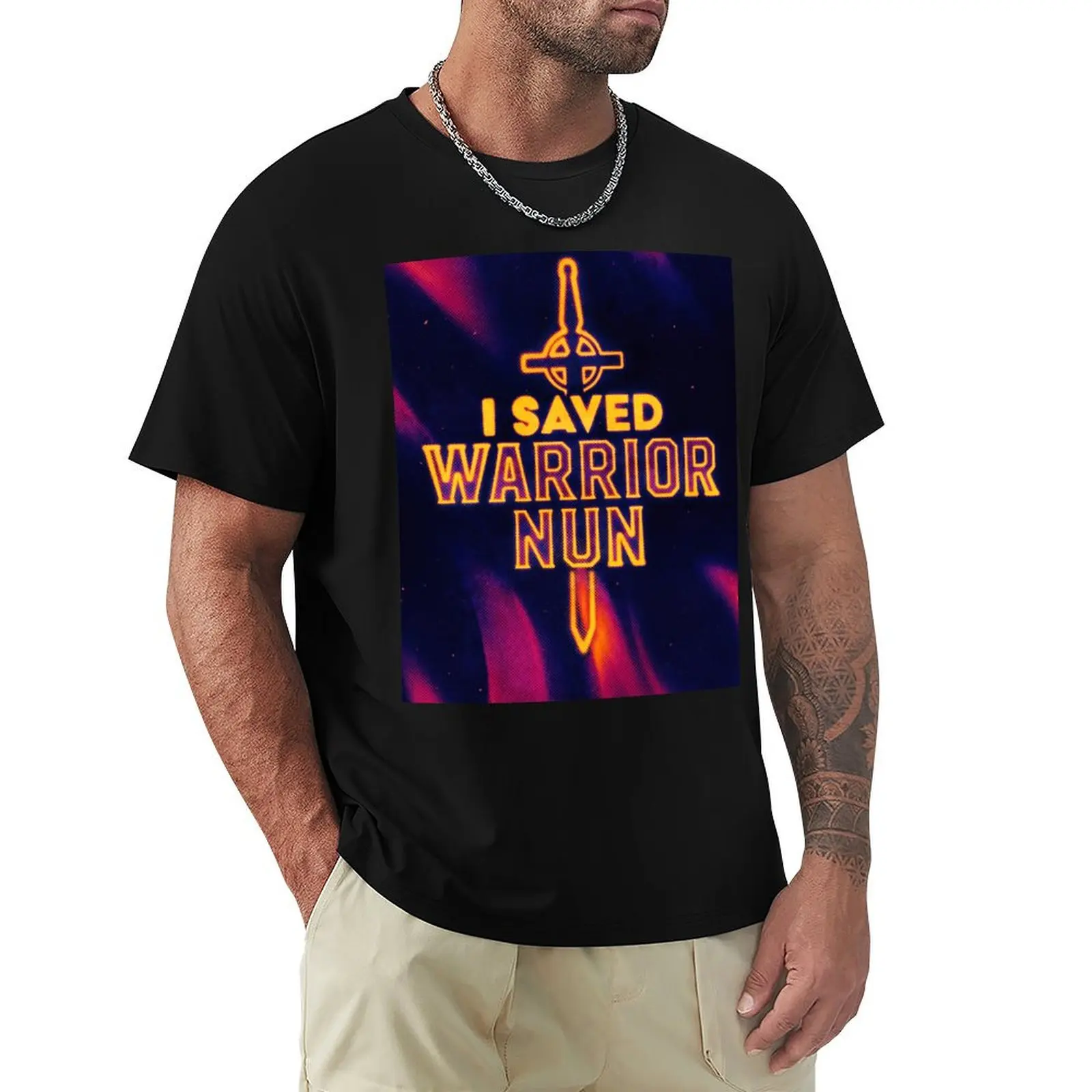 

I Saved Warrior Nun T-Shirt cotton man t-shirts oversizeds shirts men graphic