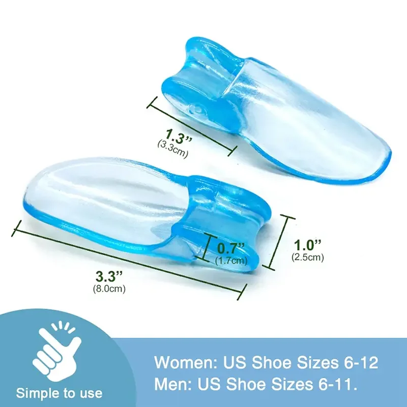 1 Pair Orthotics Silicone Gel Bunion Toe Braces Straightener Separator - Only Fit Night/ Home Use, Long-term Use