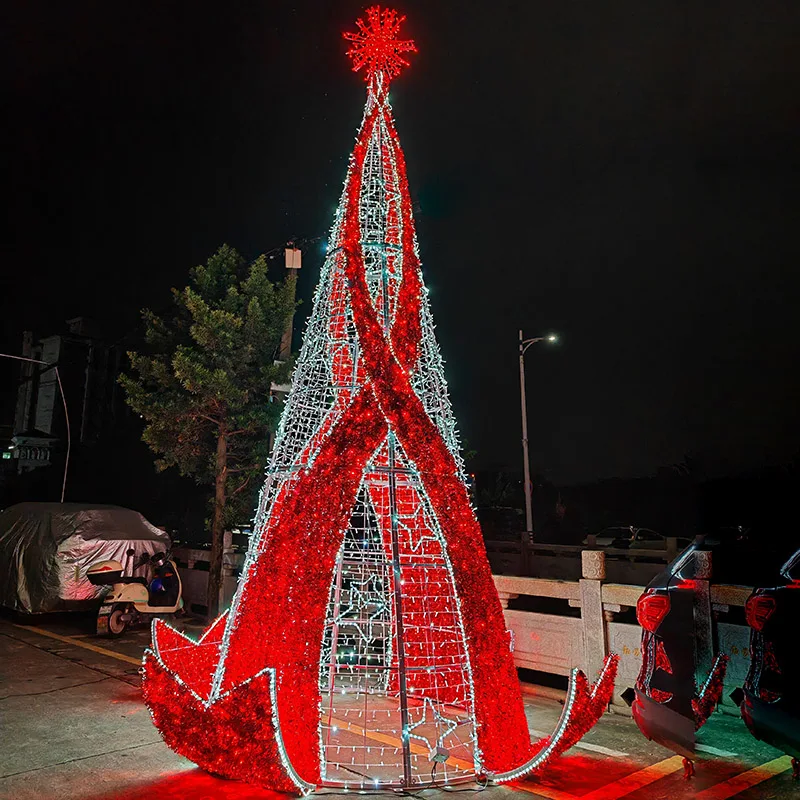 New Year Giant Customizable Christmas Tree Commercial Outdoor Large Big Outdoor Christmas LED Tree Decoration