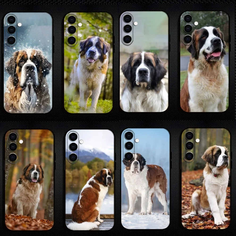 

Kawaii Saint Bernard Moscow Watchdog Phone Case For Samsung Galaxy A73/A72/A71/A70/A53/A52/A51/Others Soft Black Shell