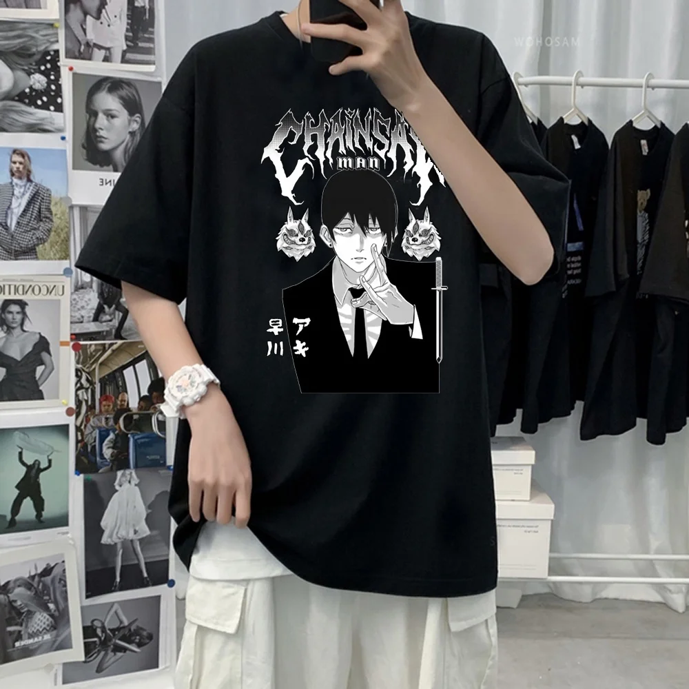 Chainsaw Man Pochita Makima t shirt men graphic funny harajuku tshirt male graphic manga y2k clothes