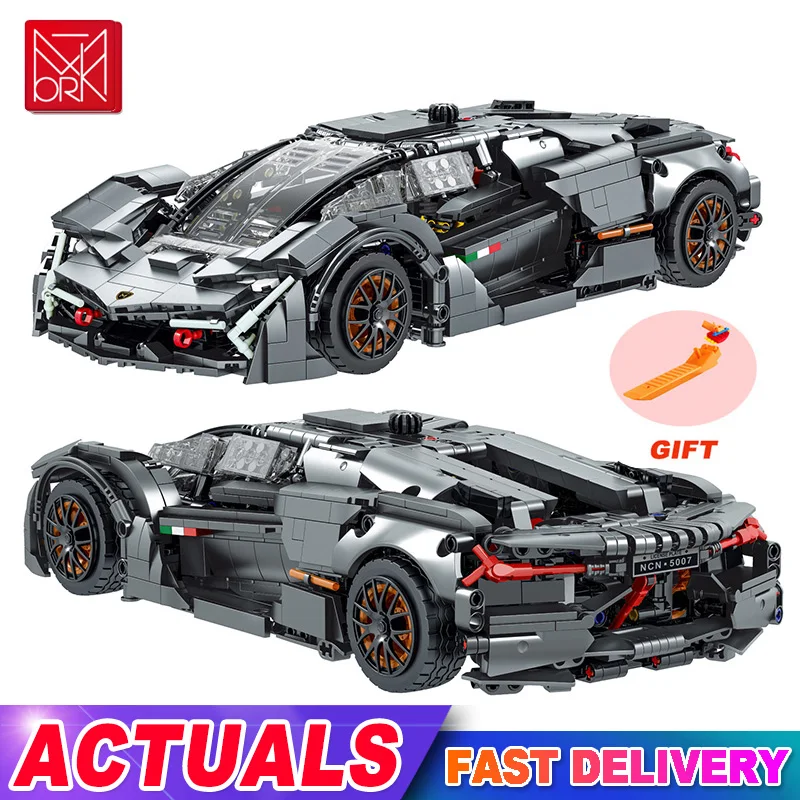 MORK 1512pcs Original Technical Building Blocks Sports Racing Car MOC Supercar Models Kit Bricks Toys for Kids Boys Gifts 023027