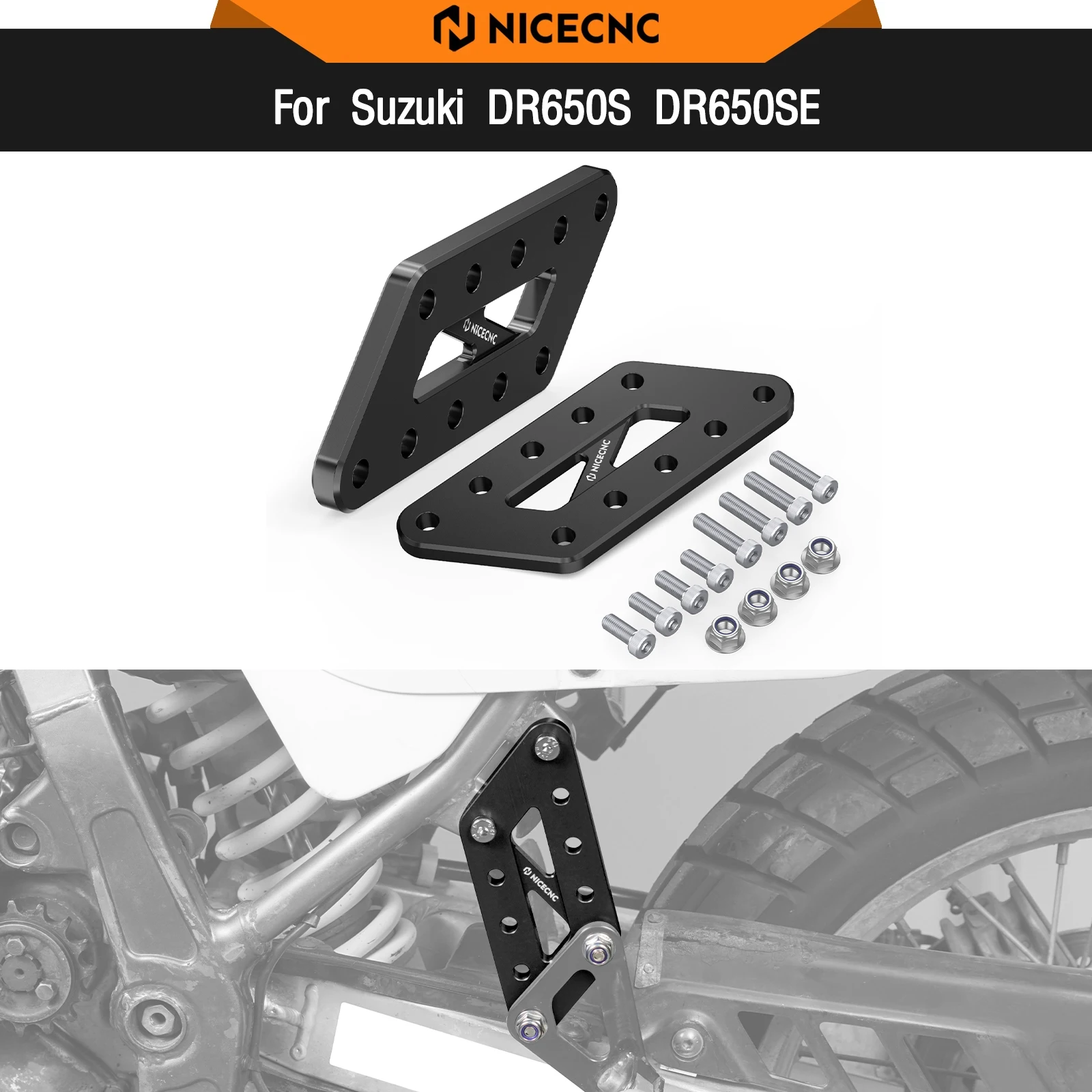 

For Suzuki DR650S DR650SE DR650S/SE 1996-2024 Passenger Foot Peg Relocation Brackets DR 650 S DR 650 SE DR650 S DR650 SE