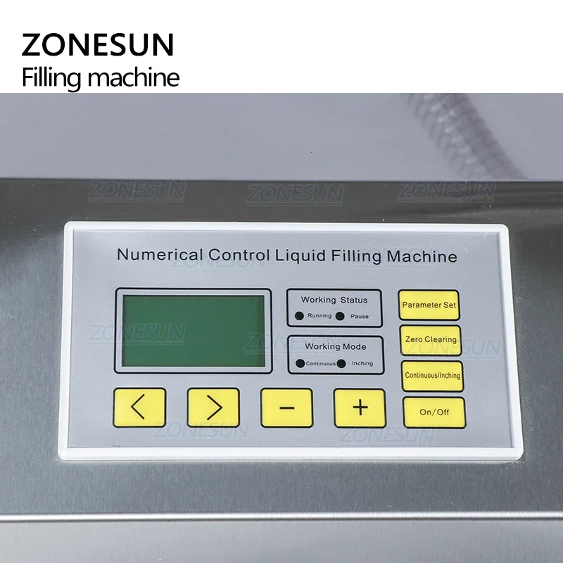 ZONESUN 2 Heads Diaphragm Pump Cosmetics Edible Oil Shampoo Bottle Perfume Soft Drink Filler Liquid Filling Weighing Machines