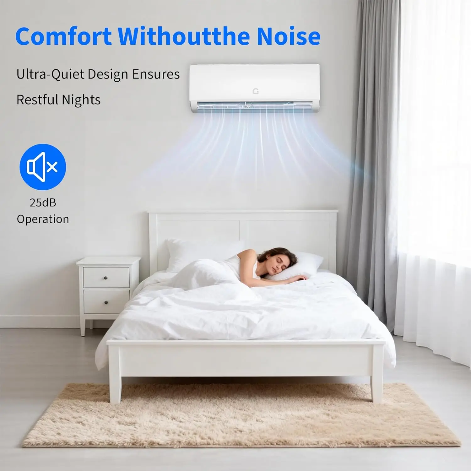 9000 BTU Mini Split Air Conditioner& Heater,WiFi Enabled, 20 SEER2 208/230V, Cools 550 Sq.Ft, Alexa Compatible, Self Cleaning