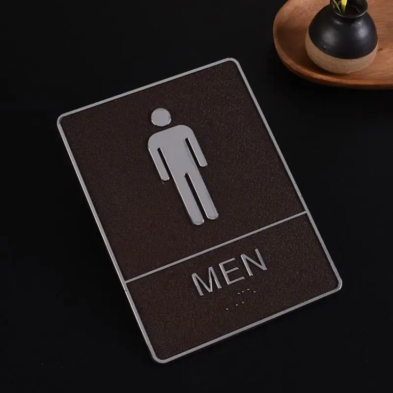 Office Mall Removable Sticker Self-adhesive Bathroom Sign Restroom Door Sign Men Women Restroom Sign Board Washroom Sign Mark