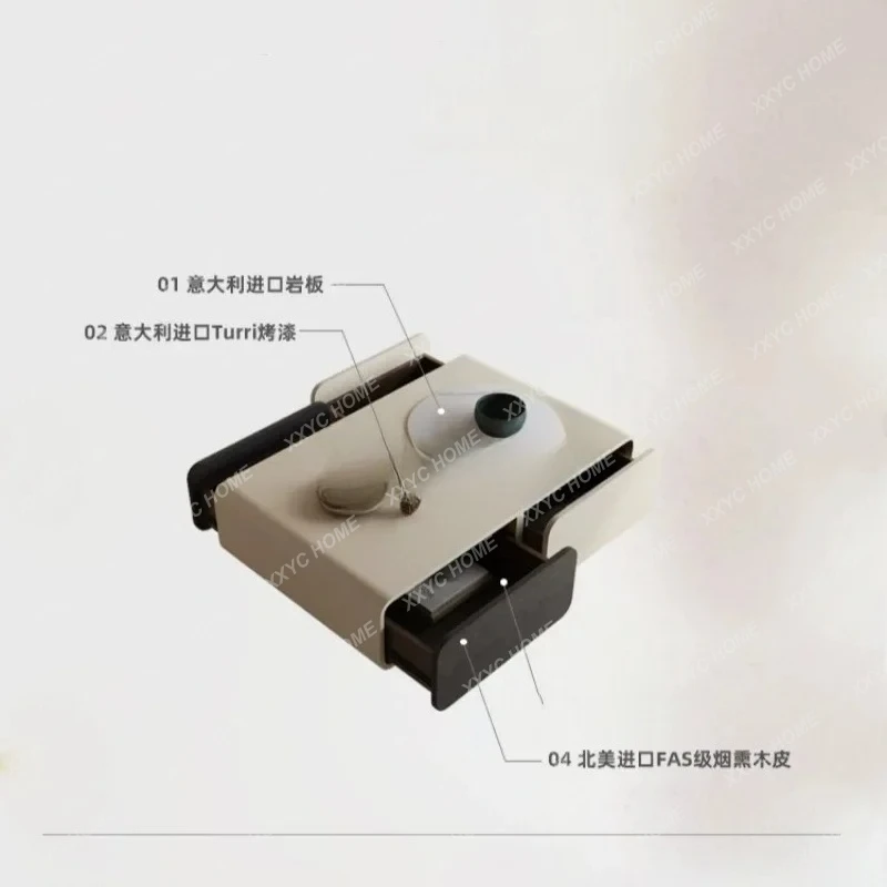 طاولة قهوة حديثة وبسيطة وطاولة شاي إبداعية مستطيلة وبسيطة #5