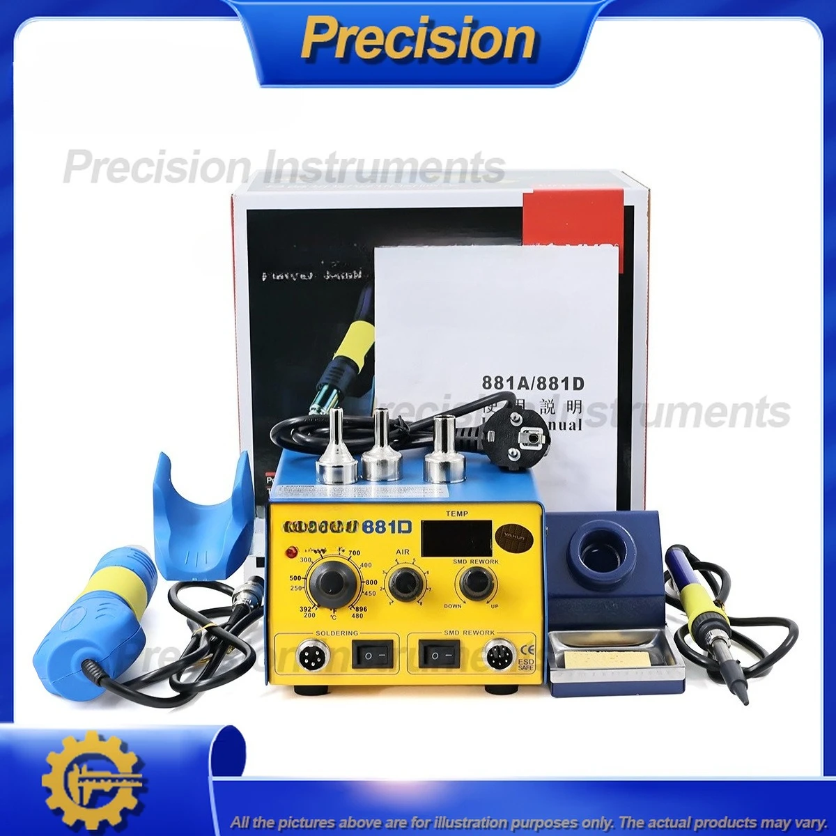 2026 750 واط مكواة لحام مزدوجة الطاقة ومحطة كومبو مسدس هواء ساخن لإصلاح الهاتف المحمول PCB إزالة رقاقة إزالة اللحام