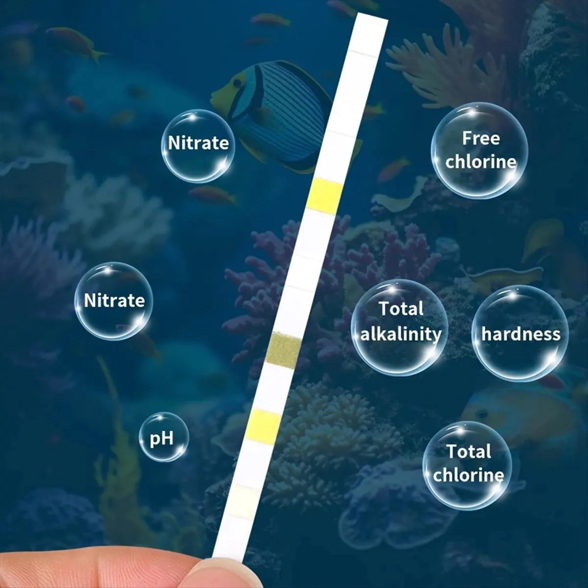 DT38 100pcs 7 in 1 PH Test Paper Multipurpose Chlorine/PH/Hardness Test Strips Fish Tanks Well Water Tester Paper